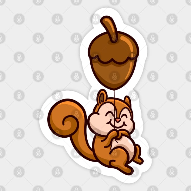 flying squirrel with peanut balloons Sticker by garistipis